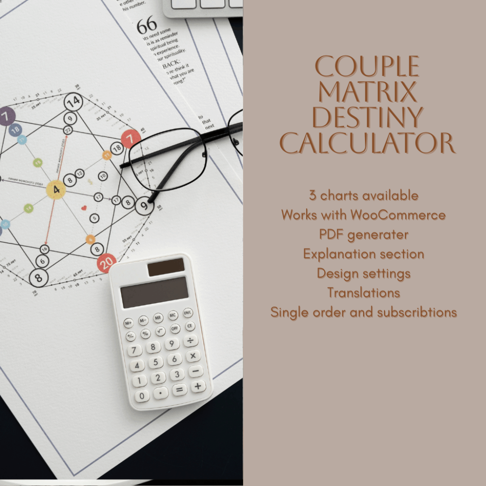 Matrxi Couple Compatibility Calculator with WooCommerce and PDF Generator