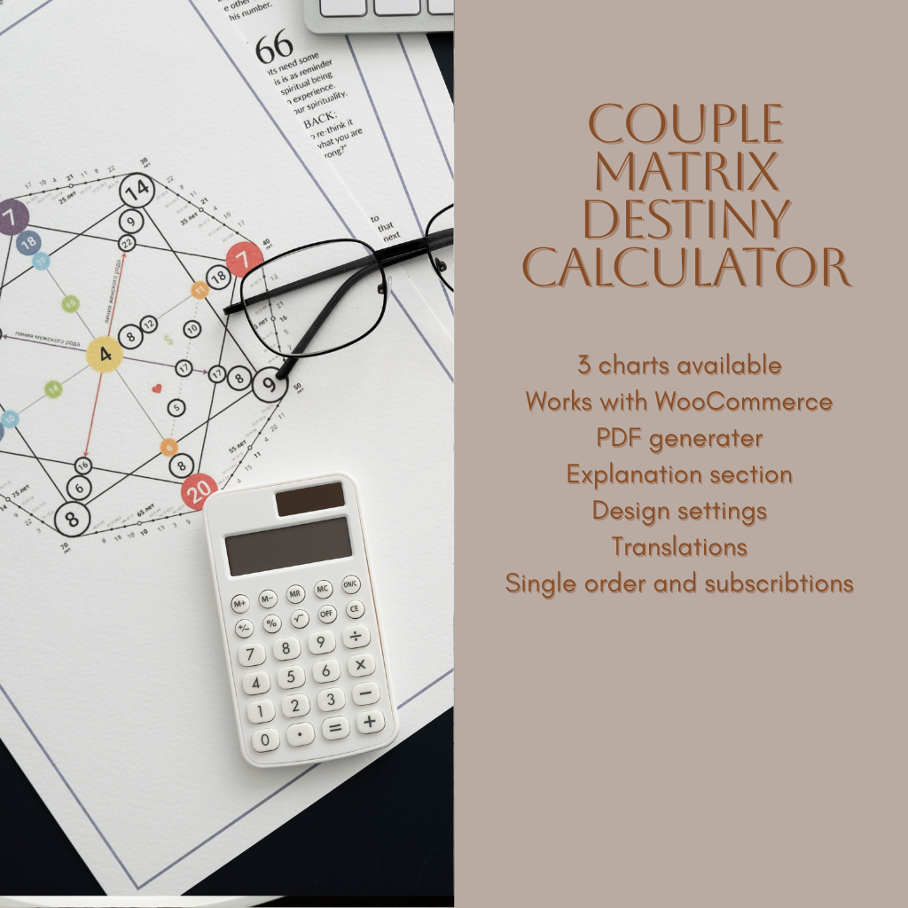 Matrxi Couple Compatibility Calculator with WooCommerce and PDF Generator